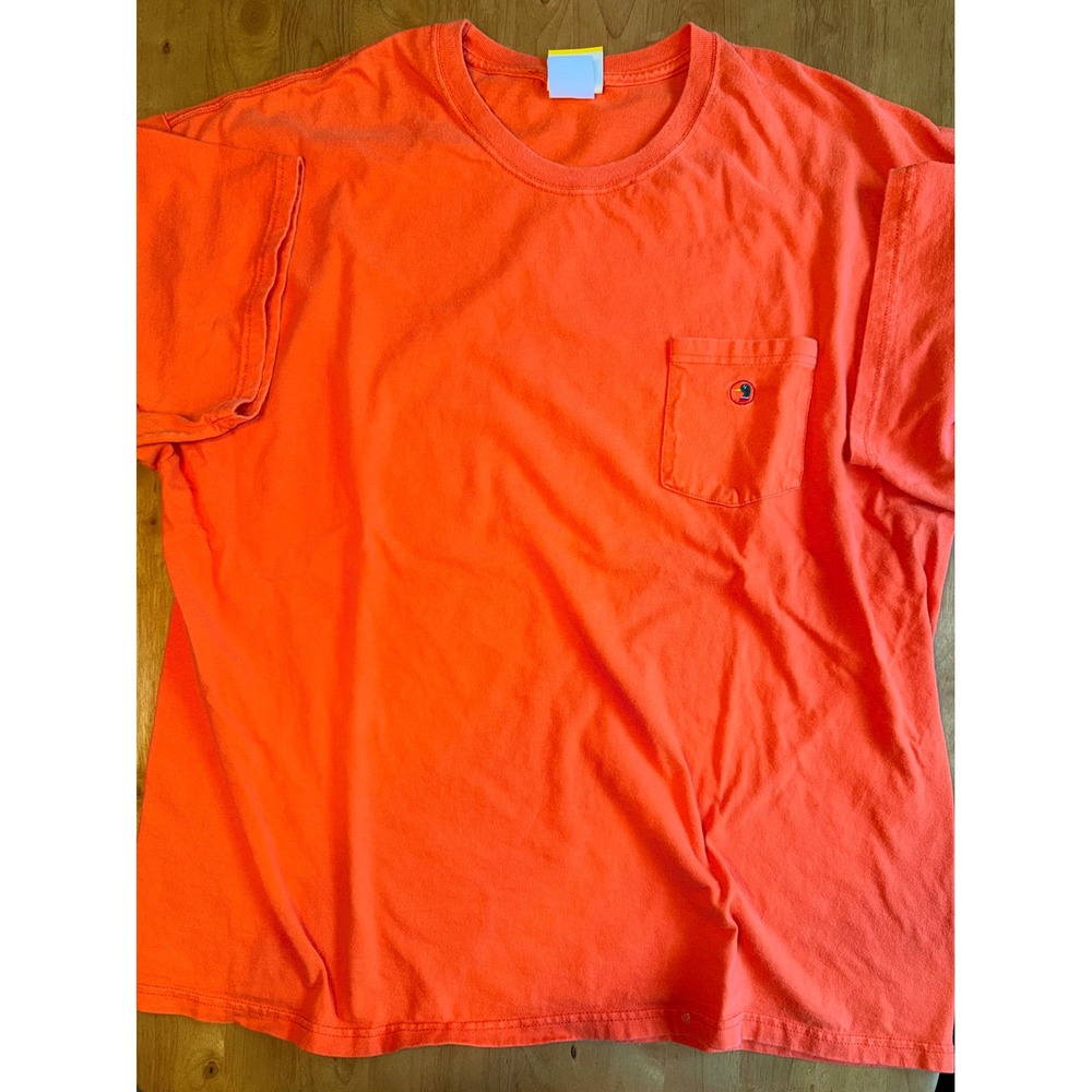Duck Head Mens XL Short Sleeve Pocket T-Shirt Orange Crew Neck Mallard Logo 628